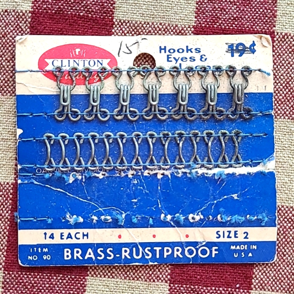 Hook Eyes & Loops Vintage Sewing Card